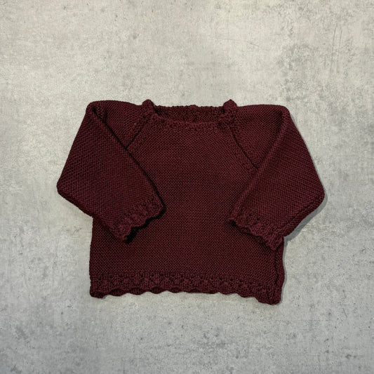 Jersey bebé de lana burdeos
