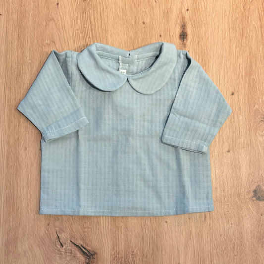 Blusa cuello bebé básica verde agua