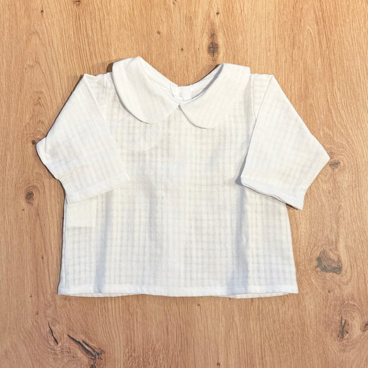 Blusa cuello bebé básica blanca
