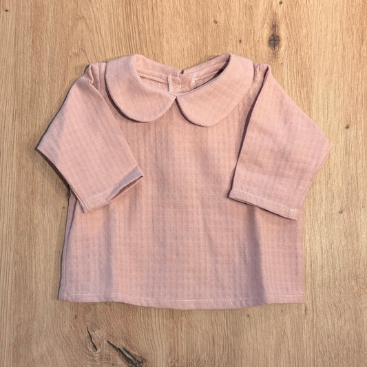 Blusa cuello bebé básica rosa