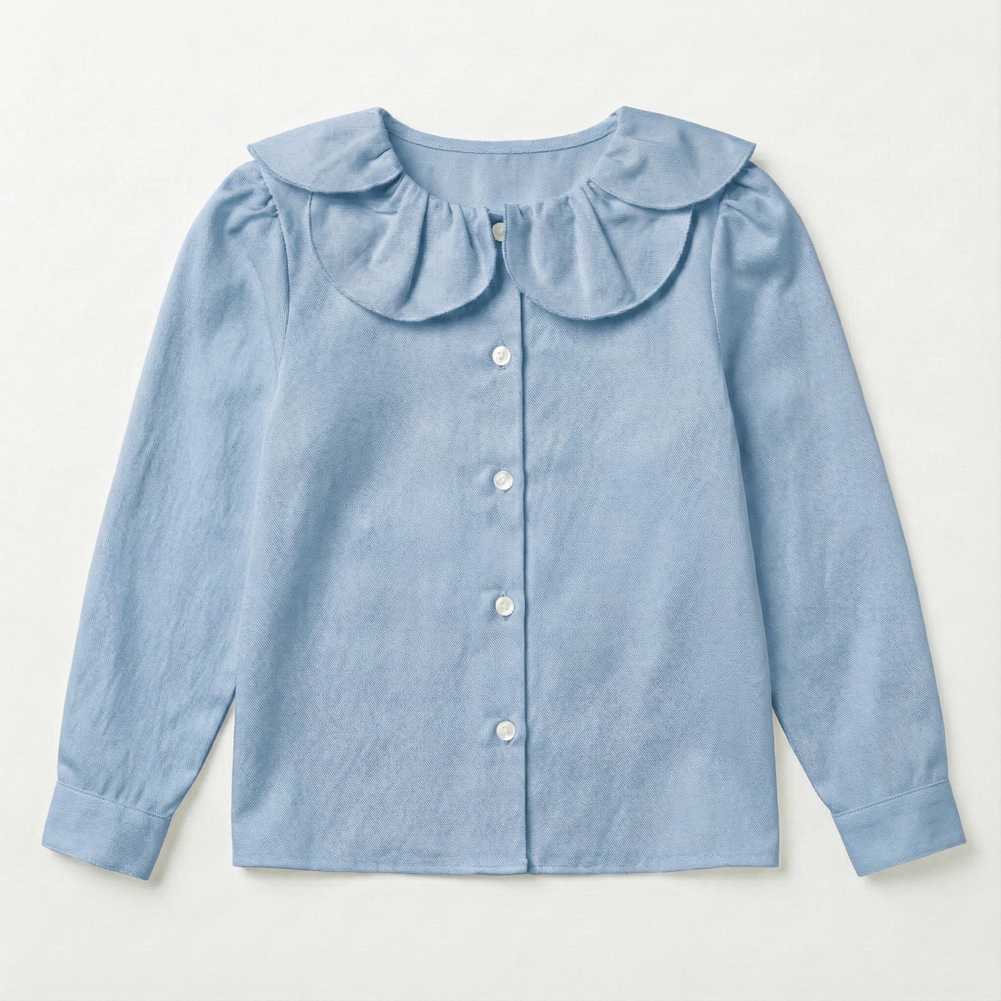 Blusa cuello flor azul