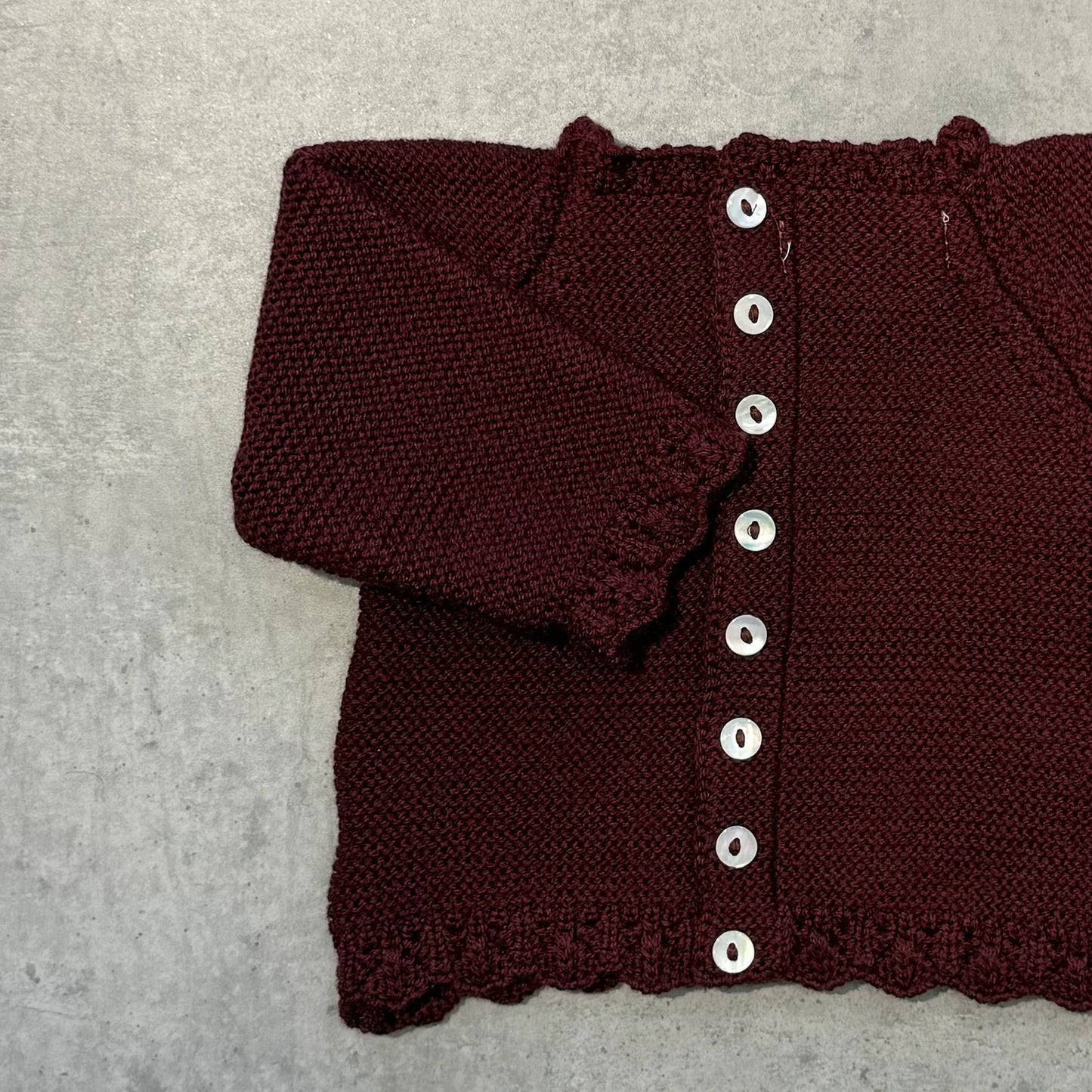 Jersey bebé de lana burdeos