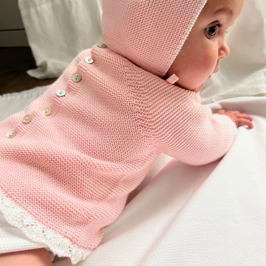 Jersey Bebé de Algodón Rosa/blanco