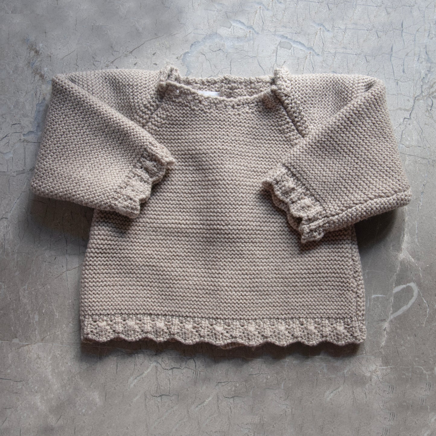 Jersey bebé de lana topo