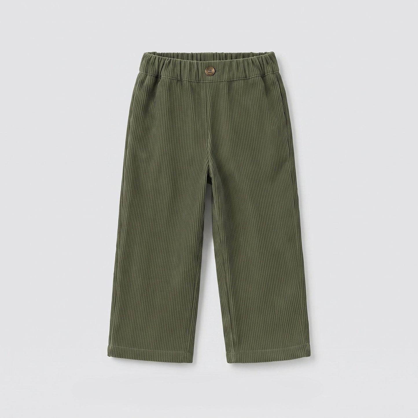 Pantalón pana verde caza bolsillos bordados