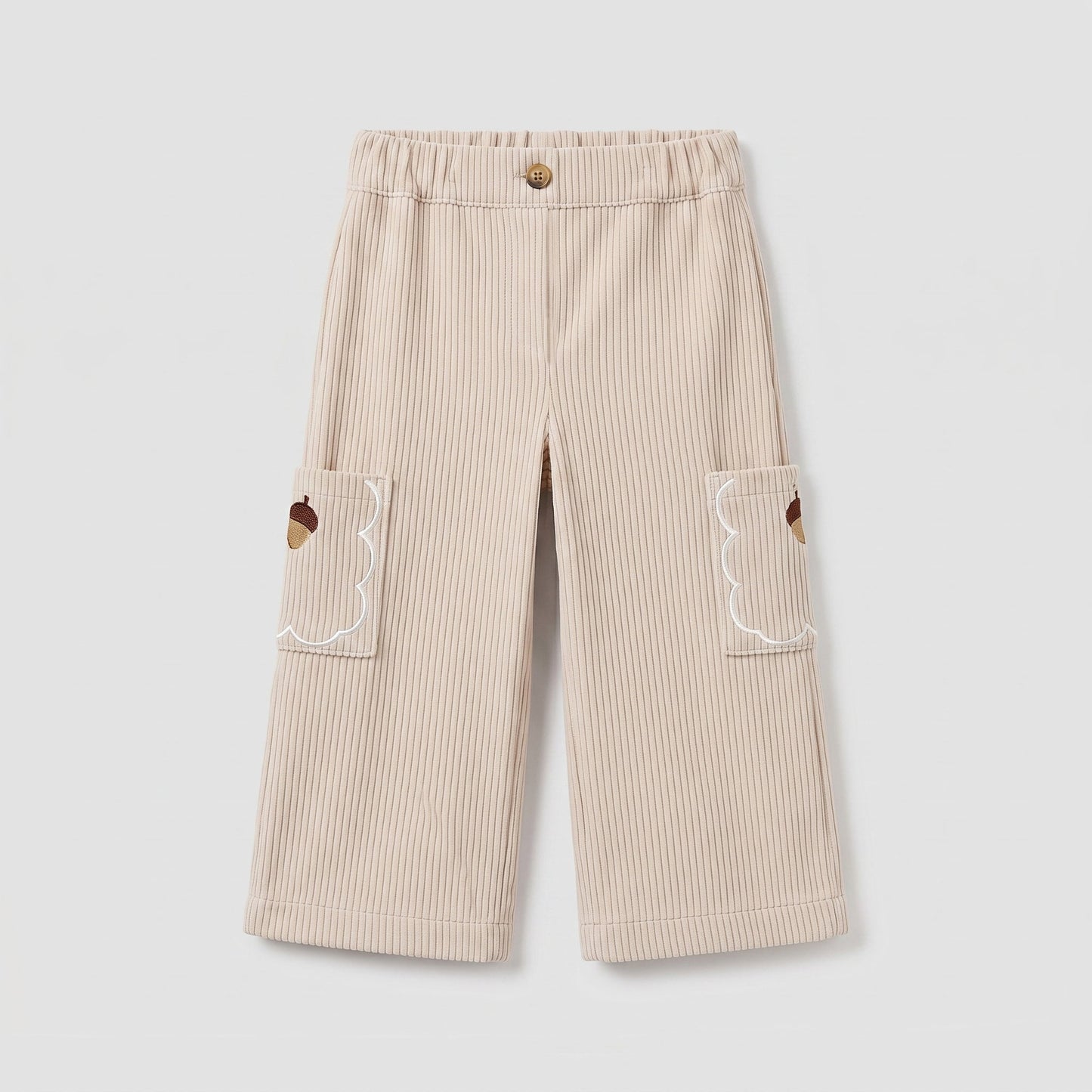 Pantalón cargo bordado pana crudo