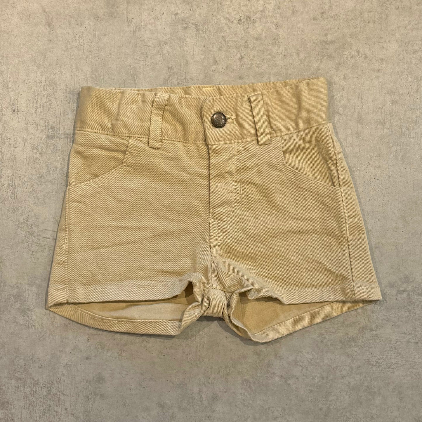 Pantalón corto denim beige