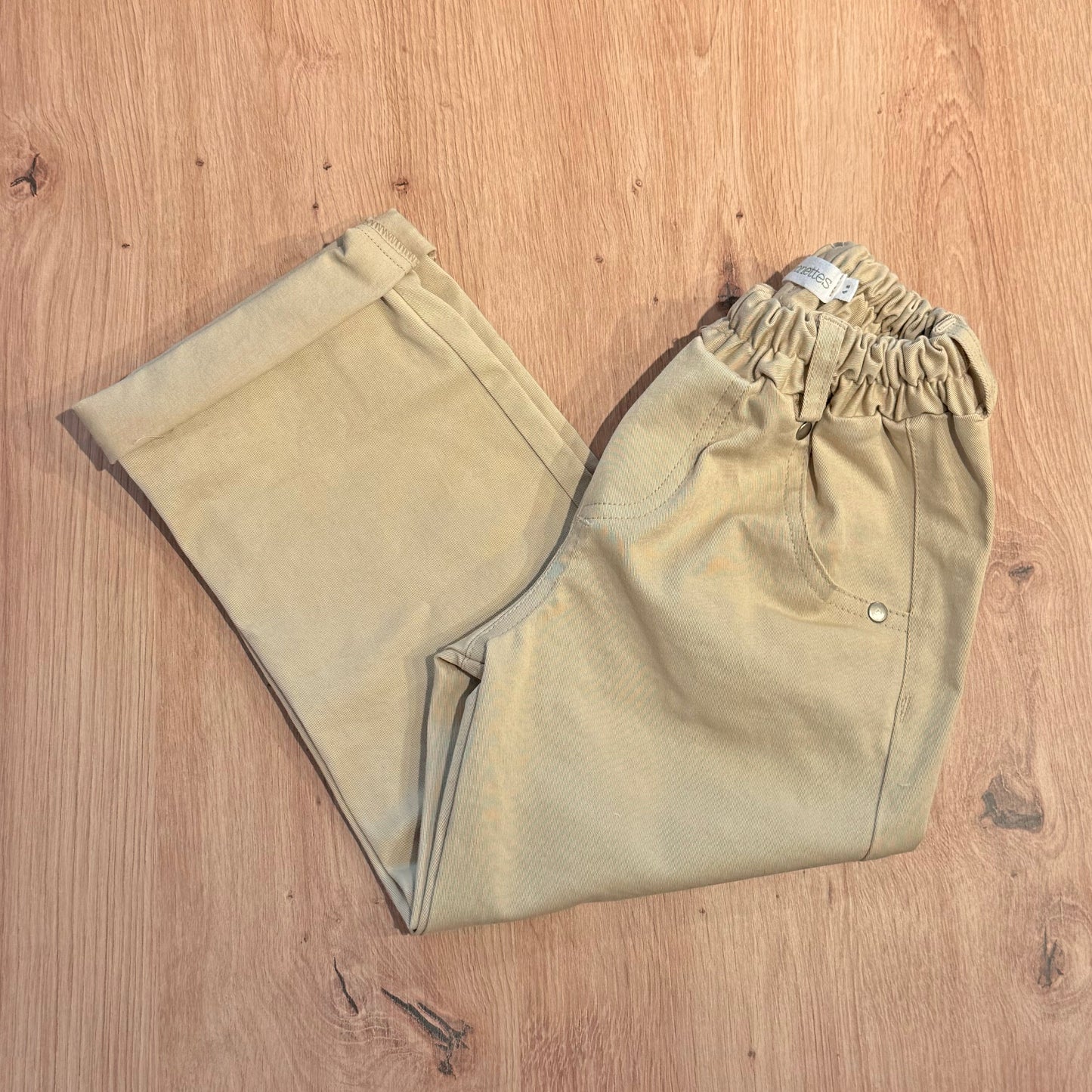 Pantalón globo denim beige