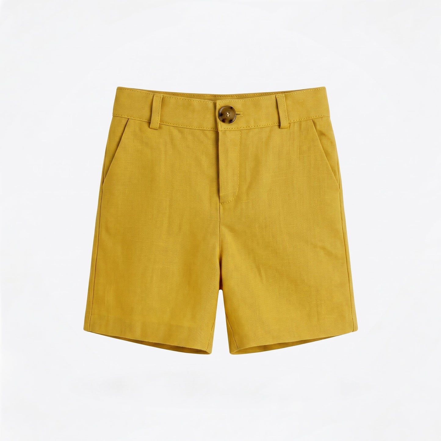Pantalón corto lino curry