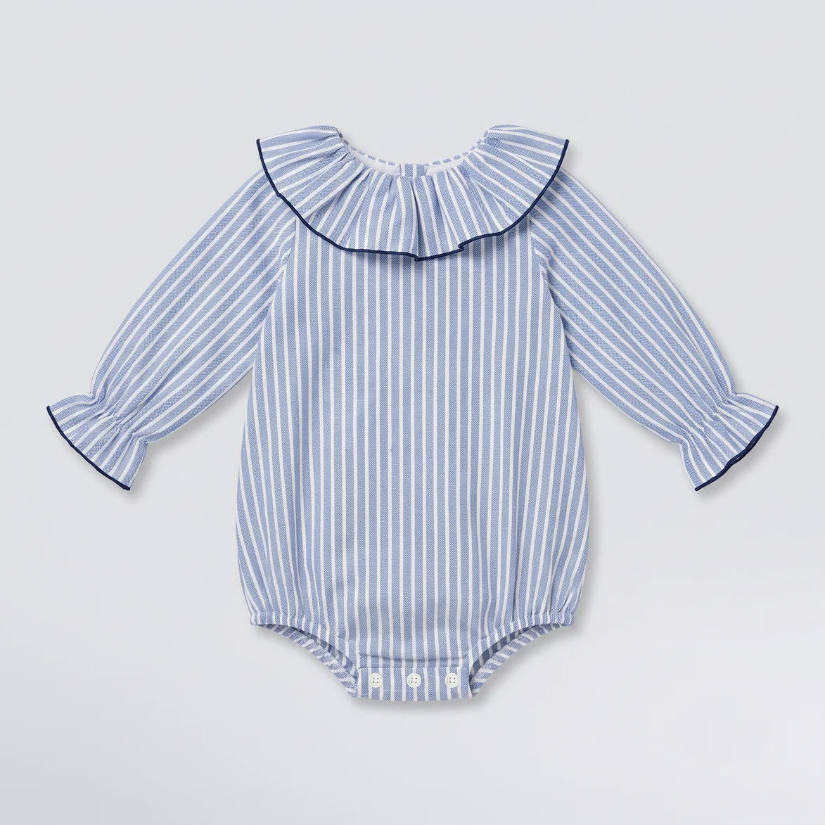 Pelele oxford rayas azules