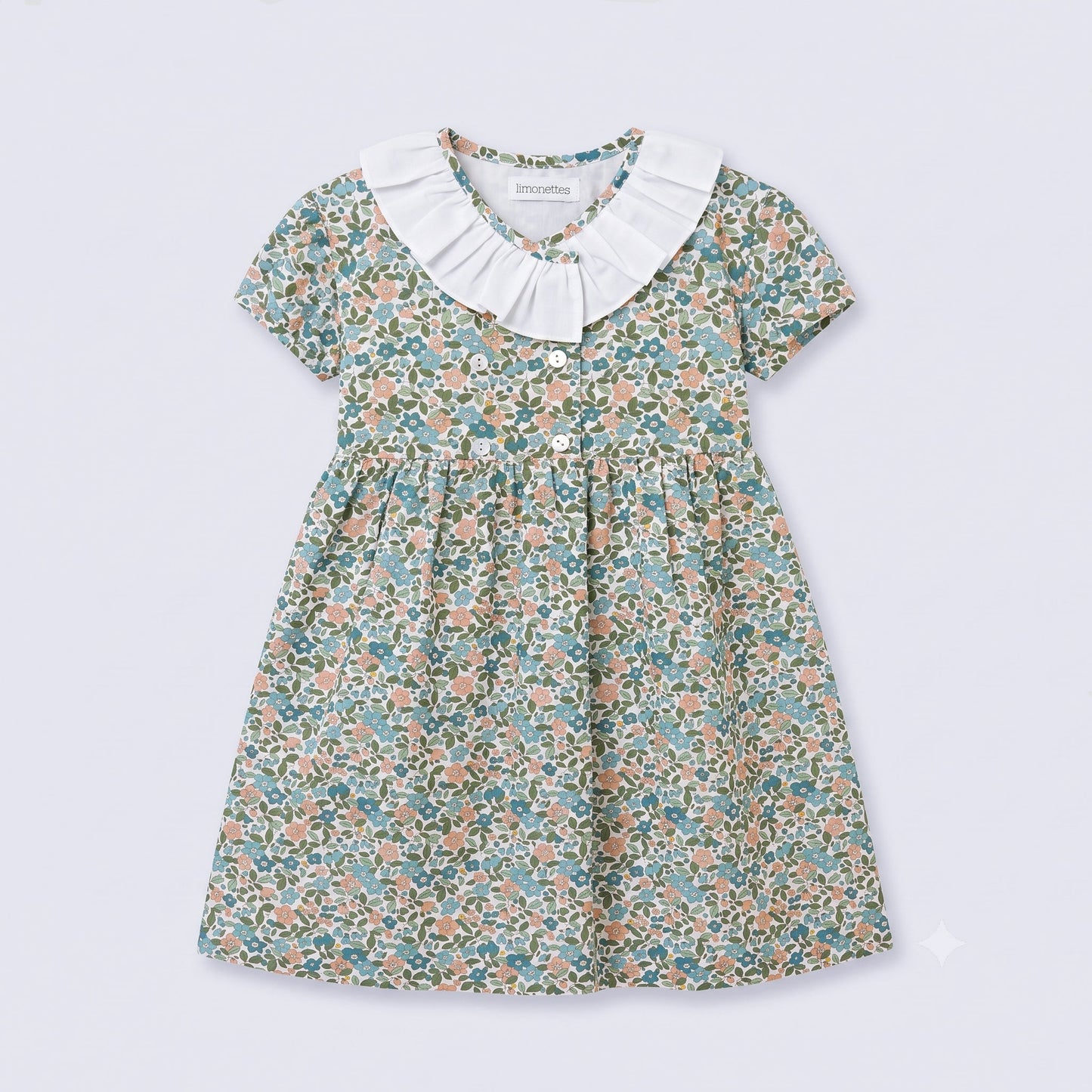 Vestido cruzado flores azules