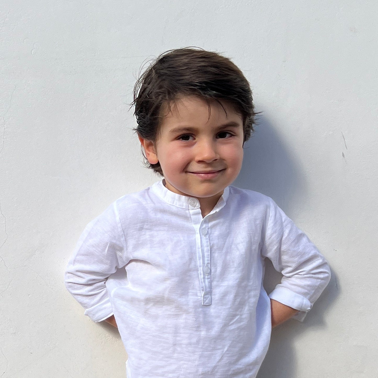 Camisa polera Hilo Blanca 9m