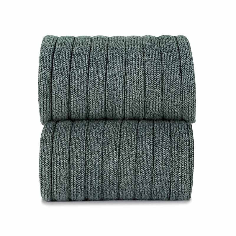 Calcetines altos básicos canalé VERDE LIQUEN 761