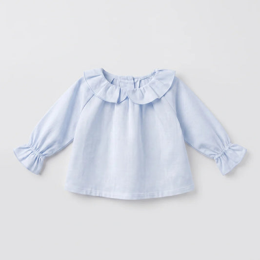 Blusa bebé celeste volante