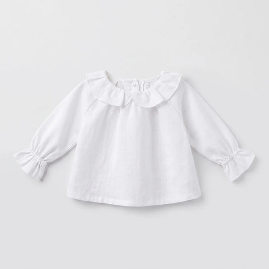 Blusa bebé blanca volante