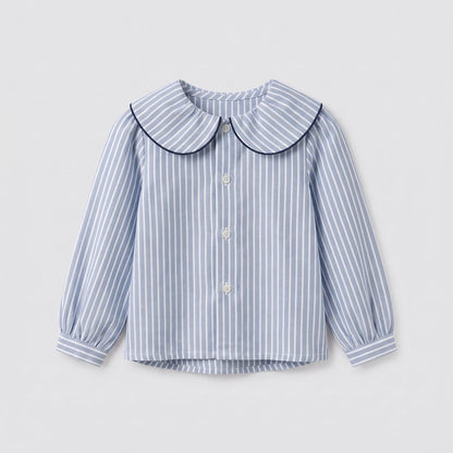 Blusa petalos rayas azules