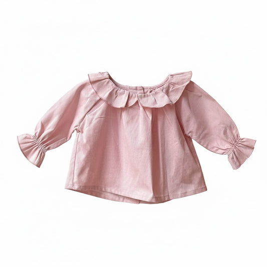 Blusa cuello corazón rosa
