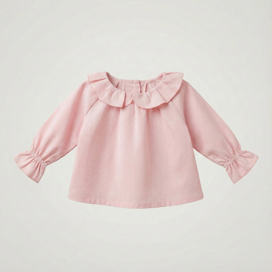 Blusa cuello corazón rosa