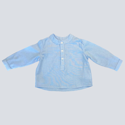 Camisa polera oxford azul