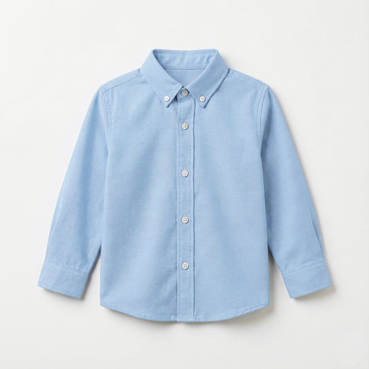 Camisa cuello oxford azul