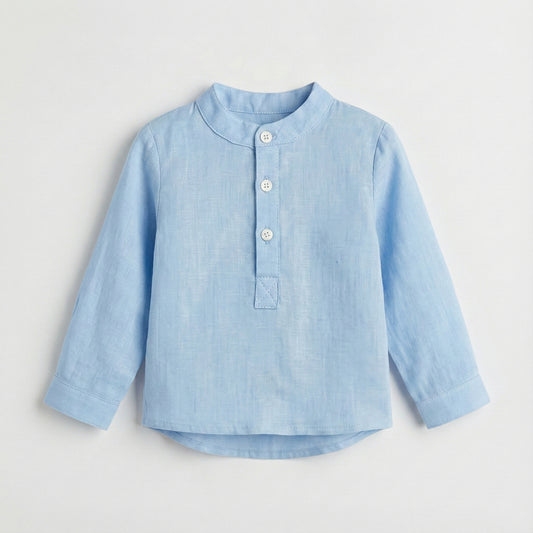 Camisa polera oxford azul