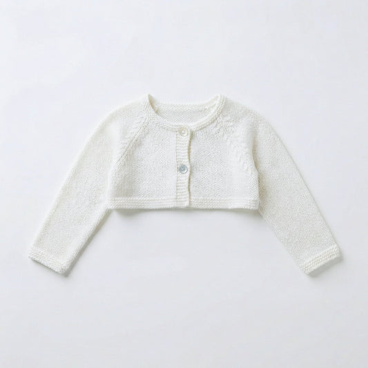 Chaqueta perlé corta blanca