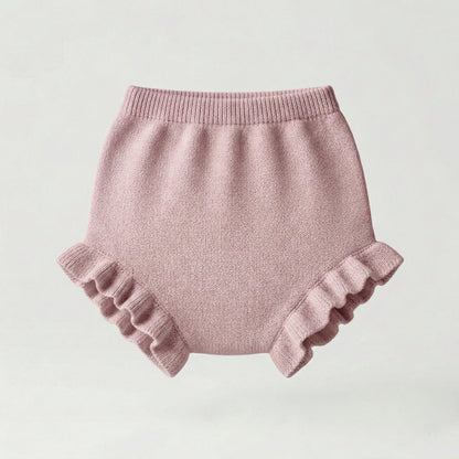 Conjunto perlé volantes rosa
