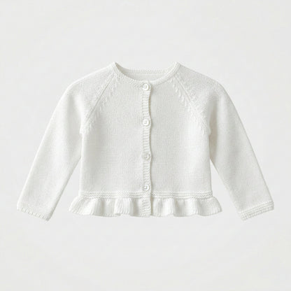 Conjunto perlé volantes blanco