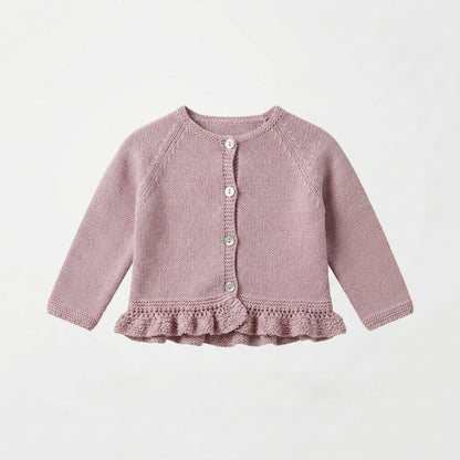 Conjunto perlé volantes rosa