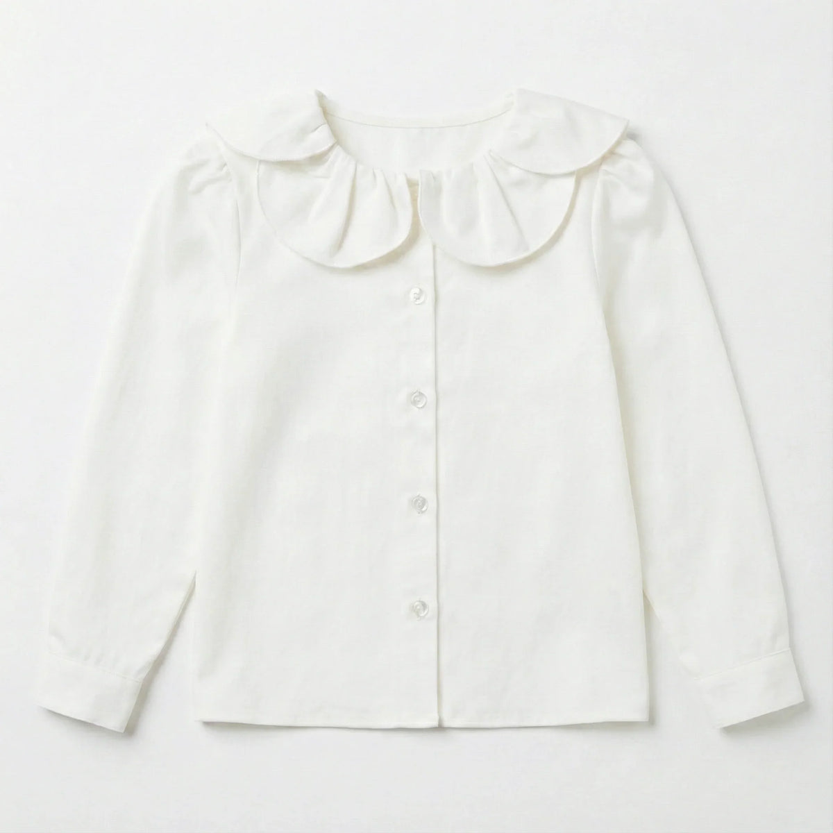 Blusa cuello flor blanca