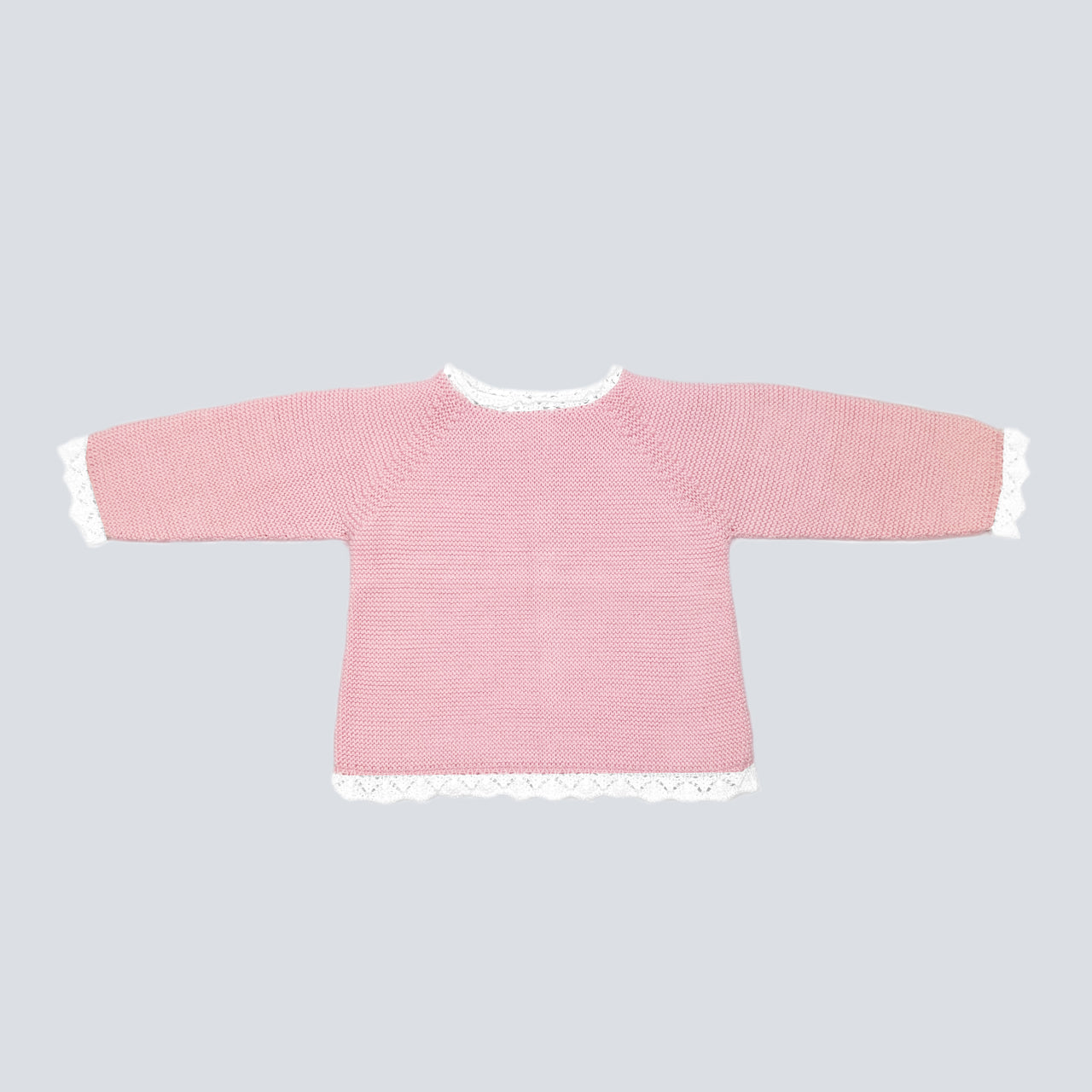 Jersey bebé algodón rosa/blanco