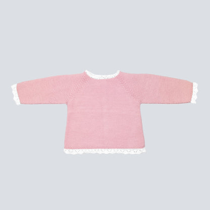 Jersey bebé algodón rosa/blanco