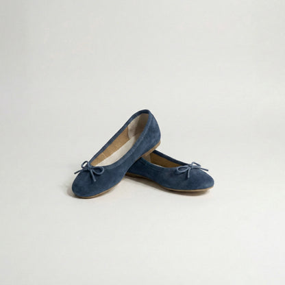 Manoletinas serraje azul ollín