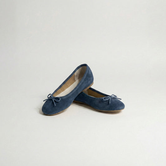 Manoletinas serraje azul ollín