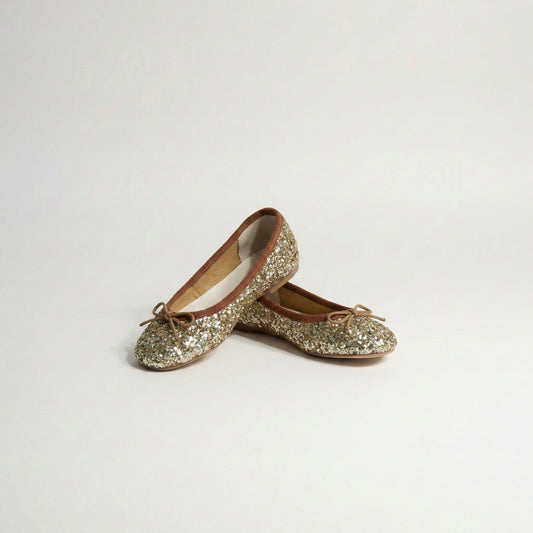 Manoletinas glitter dorado