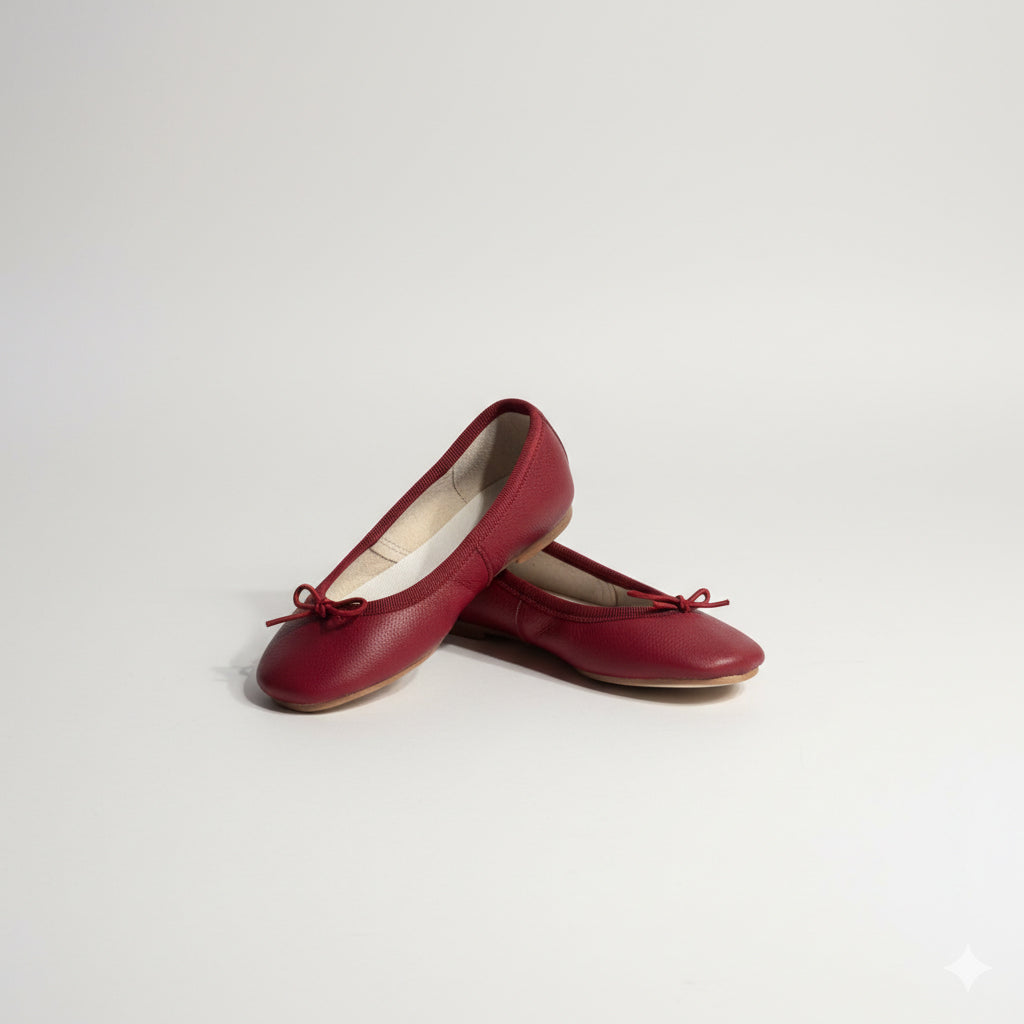 Manoletinas piel burdeos