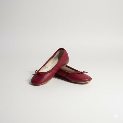 Manoletinas piel burdeos