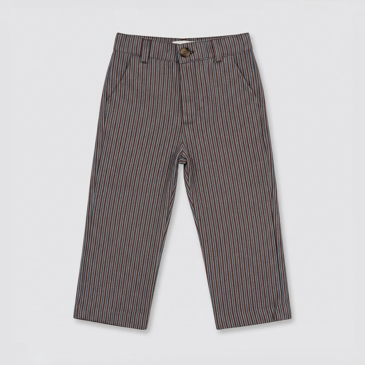 Pantalón recto rayas marrón