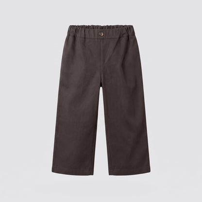 Pantalón chocolate bolsillos bordados