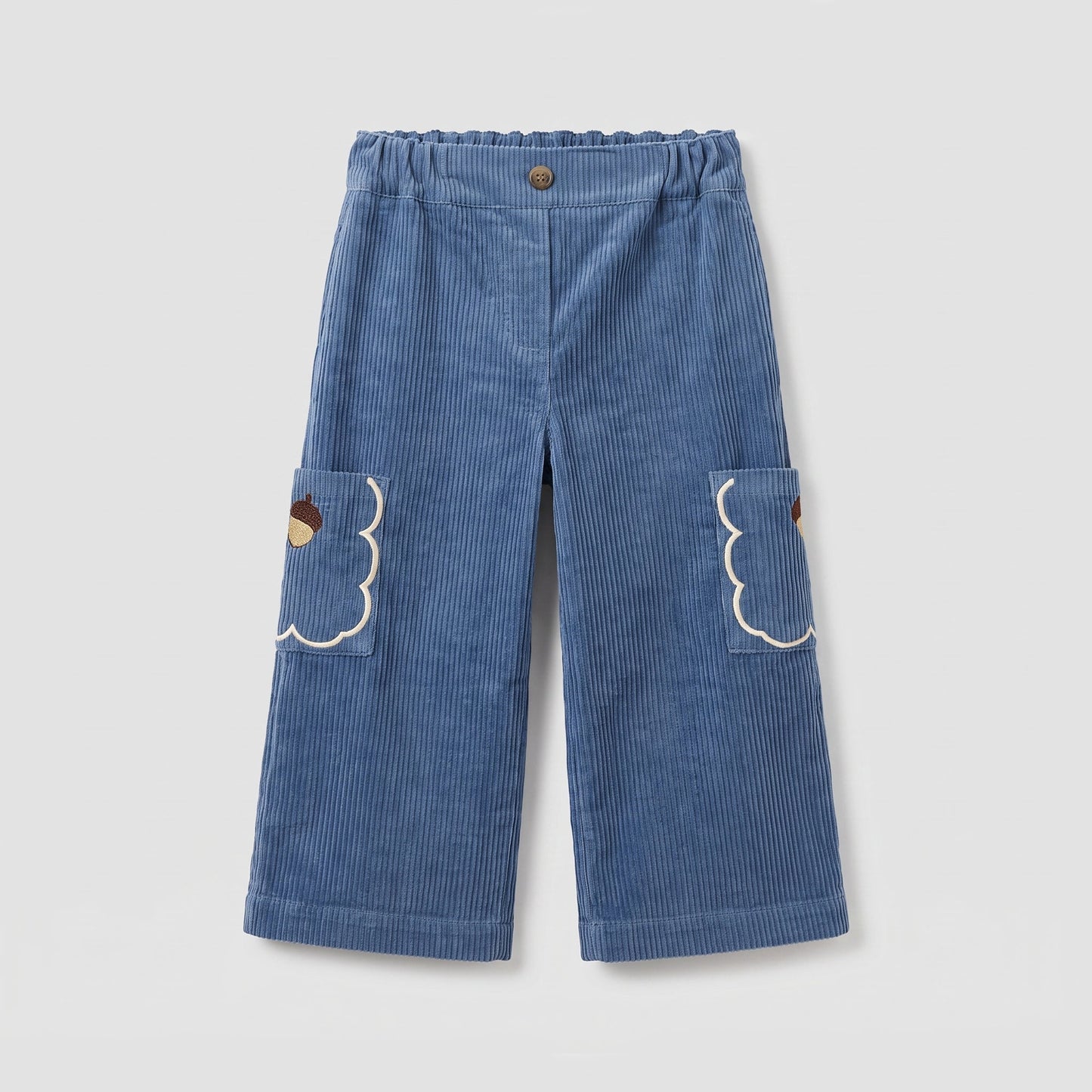 Pantalón cargo bordado pana azul