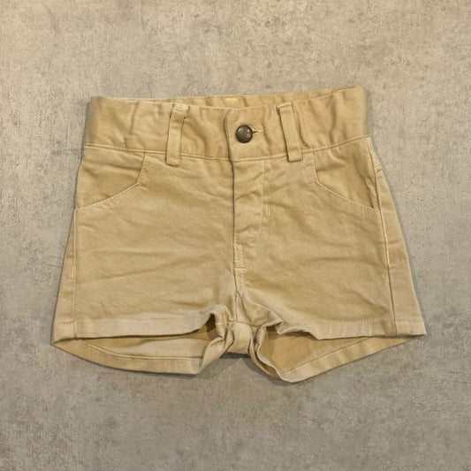 Pantalón corto denim beige