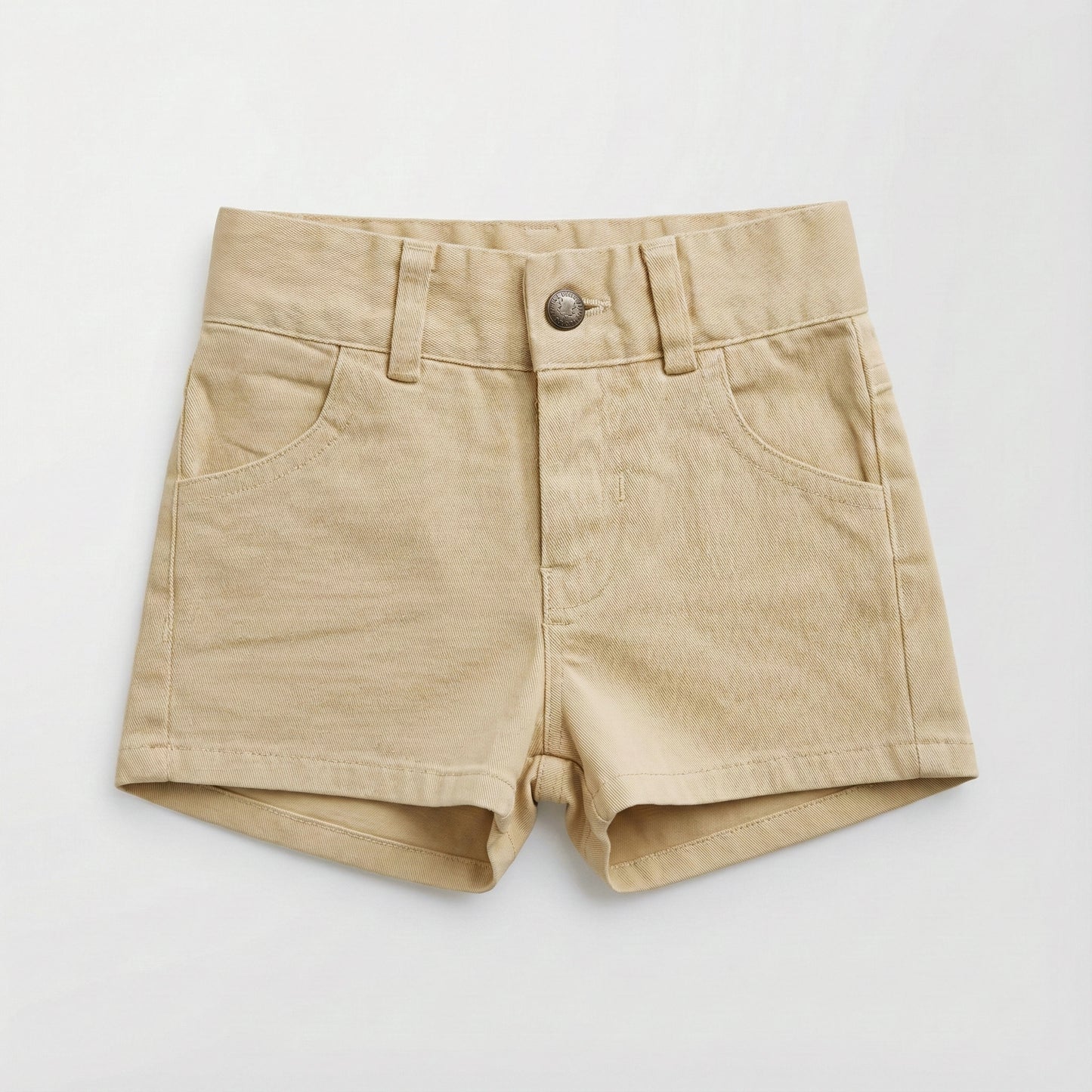 Pantalón corto denim beige