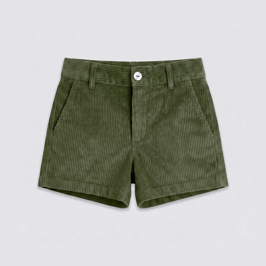 Pantalón corto pana verde caza