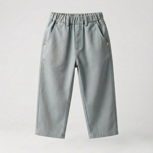 Pantalón recto denim piedra