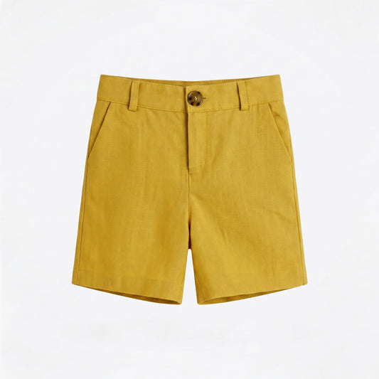 Pantalón corto lino curry