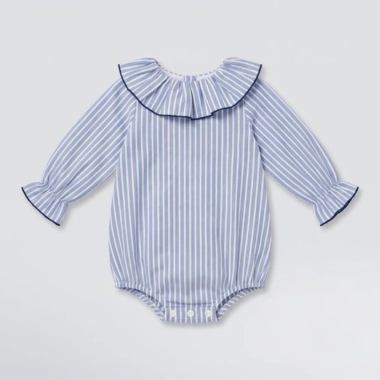 Pelele oxford rayas azules