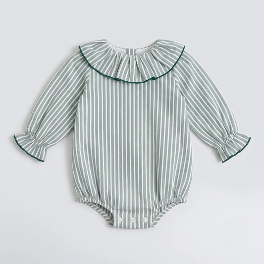 Pelele oxford rayas verdes