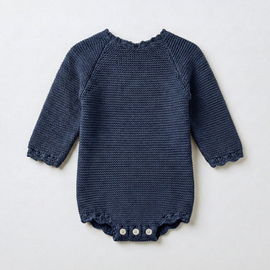 Pelele punto algodón azulón