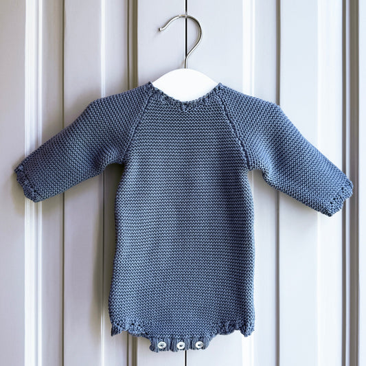 Pelele punto algodón azul