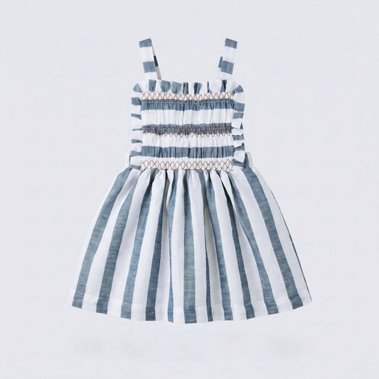 Pichi Smock Rayas Azul Denim